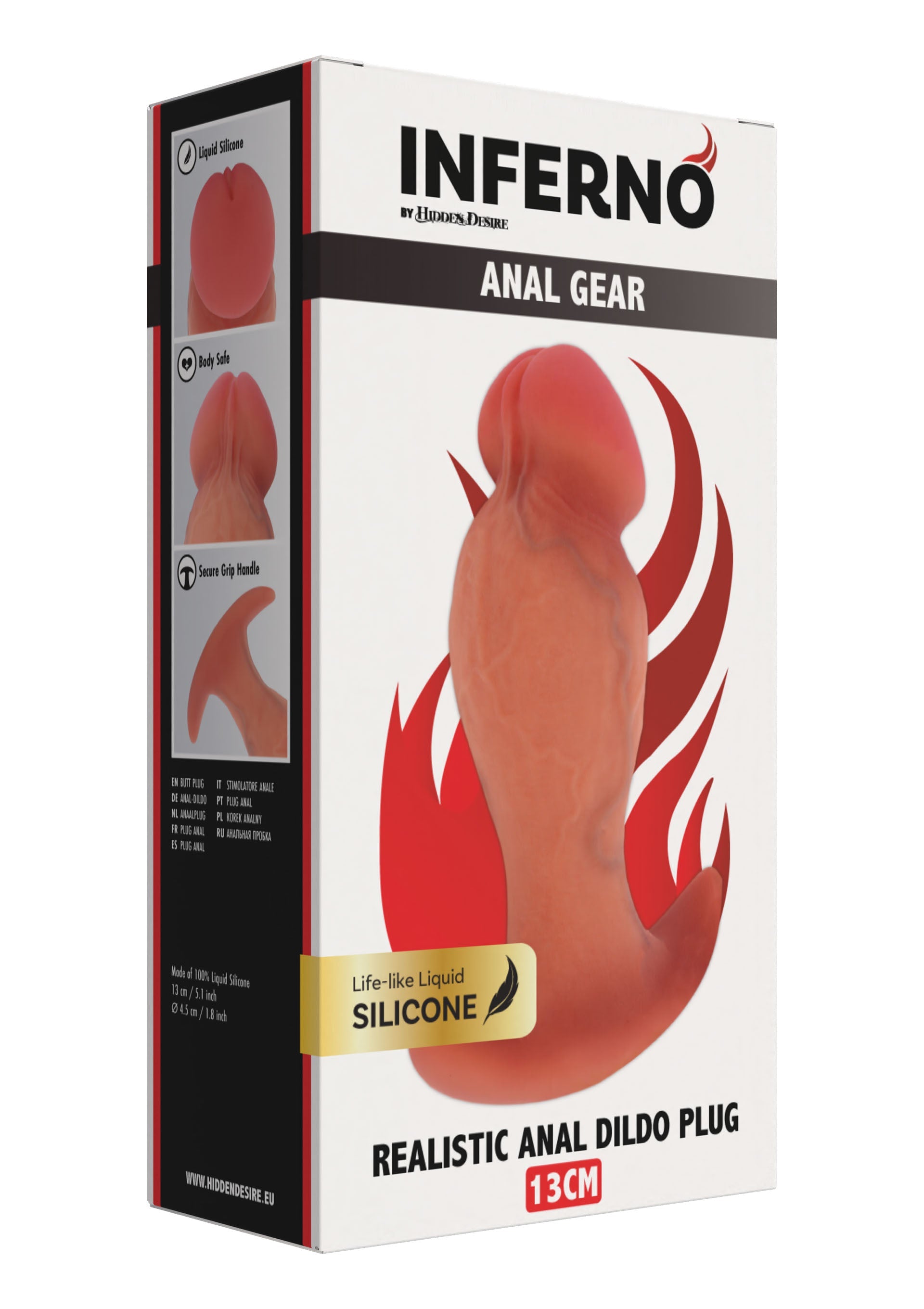 Realistic Buttplug Liquid Silicone 13 cm HIDDEN DESIRE EU Realistic Buttplug Liquid Silicone 13 cm HIDDEN DESIRE EU